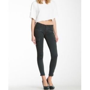 J Brand Mid-Rise Grayson Twill Skinny Cargo Pants 27 in Vintage Black